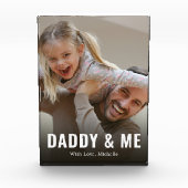 Einfache Minimalistische Foto-Kalligrafie Daddy an Fotoblock (Vorderseite)