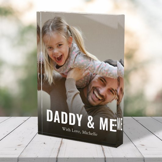 Einfache Minimalistische Foto-Kalligrafie Daddy an Fotoblock