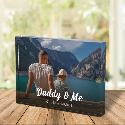Einfache Minimalistische Foto-Kalligrafie Daddy an Fotoblock