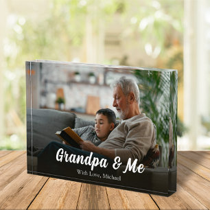 Einfache Minimalistische Foto Kalligrafie Opa & Me