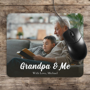 Einfache Minimalistische Foto Kalligrafie Opa & Me Mousepad