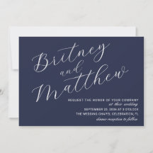 Einfache Minimalistische Foto Navy Blue Script Hoc
