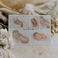 Einfache minimalistische Fotocollage-Baby-Willkomm