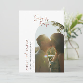 Einfache minimalistische Fotos | Elegante Hochzeit Einladung