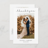 Einfache Minimalistische Fotos für Hochzeiten Dankeskarte (Vorne/Hinten)