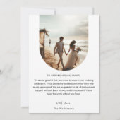 Einfache Minimalistische Fotos mit zwei Armen Dank Einladung (Rückseite)