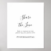 Einfache Minimalistische Freigabe der Liebe Hashta Poster (Vorne)