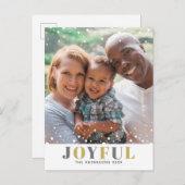 Einfache Minimalistische Freude Foto Urlaub Postkarte (Vorne/Hinten)