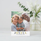 Einfache Minimalistische Freude Foto Urlaub Postkarte (Stehend Vorderseite)