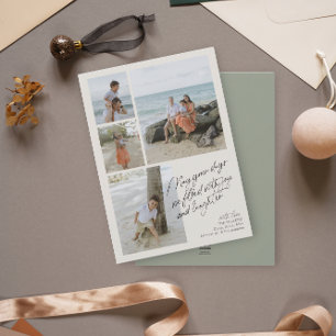 Einfache minimalistische Freude Lachen Grüne Foto- Feiertagskarte