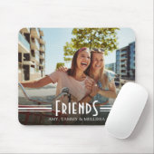 Einfache Minimalistische Freunde Foto Kalligrafie  Mousepad (Mit Mouse)