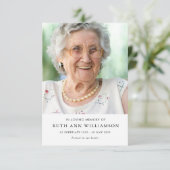 Einfache Minimalistische Gedenkkarte Dankeskarte (Stehend Vorderseite)