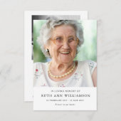 Einfache Minimalistische Gedenkkarte Dankeskarte (Vorne/Hinten)