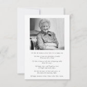 Einfache Minimalistische Gedenkkarte Dankeskarte (Rückseite)