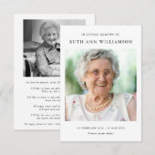 Einfache Minimalistische Gedenkkarte Dankeskarte (Vorne/Hinten)