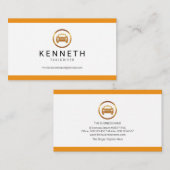 Einfache Minimalistische Gelbe Streifen Taxifahrer Visitenkarte (Vorne/Hinten)