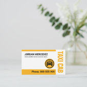 Einfache Minimalistische Gelbe Taxifahrt Visitenkarte (Stehend Vorderseite)