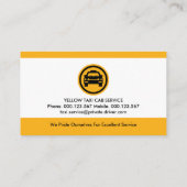 Einfache Minimalistische Gelbe Taxifahrt Visitenkarte (Rückseite)