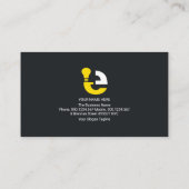 Einfache Minimalistische Gelblampe Elektriker Visitenkarte (Rückseite)