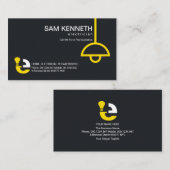 Einfache Minimalistische Gelblampe Elektriker Visitenkarte (Vorne/Hinten)