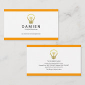 Einfache Minimalistische Gelborange Elektrische Visitenkarte (Vorne/Hinten)