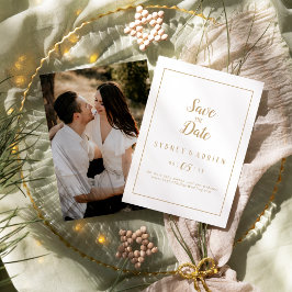 Einfache Minimalistische|Gold Foto Frame Save the  Date