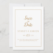 Einfache Minimalistische|Gold Foto Frame Save the Save The Date (Vorderseite)