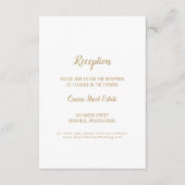 Einfache Minimalistische|Gold Hochzeitsempfehlung Begleitkarte (Vorderseite)