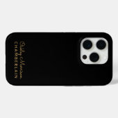 Einfache Minimalistische Goldbezeichnung Schwarz Case-Mate iPhone Hülle (Rückseite (Horizontal))