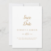Einfache Minimalistische|Goldhochzeit - das Datum  Save The Date (Vorderseite)