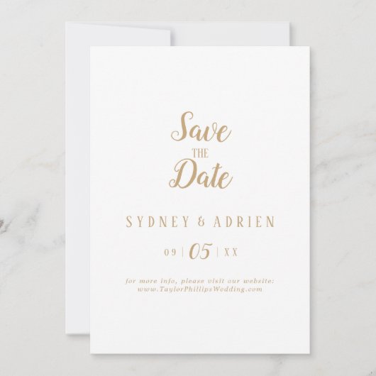 Einfache Minimalistische|Goldhochzeit - das Datum Save The Date (Vorderseite)
