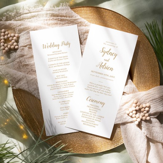 Einfache Minimalistische|Goldhochzeit Programm