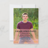 Einfache, Minimalistische Graduierungspartei Einladung (Rückseite)