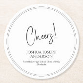 Einfache Minimalistische Graduierungspartei Runder Pappuntersetzer (Vorderseite)