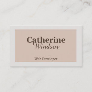 Einfache Minimalistische graubraune Pastelwebentwi Visitenkarte