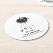 Einfache Minimalistische GRILLEN Grill Kinderdusch Runder Pappuntersetzer (Angewinkelt)