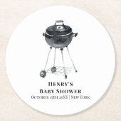 Einfache Minimalistische GRILLEN Grill Kinderdusch Runder Pappuntersetzer (Vorderseite)