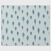 Einfache Minimalistische Grüne Blätter Muster| Geschenkpapier (Flach)