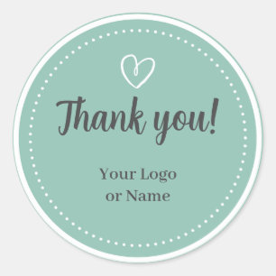 Einfache minimalistische grüne Dankeschön-Typograf Runder Aufkleber