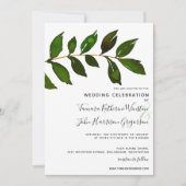 Einfache Minimalistische Grünfolien Elegante Hochz Einladung (Vorderseite)