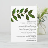Einfache Minimalistische Grünfolien Elegante Hochz Einladung (Stehend Vorderseite)