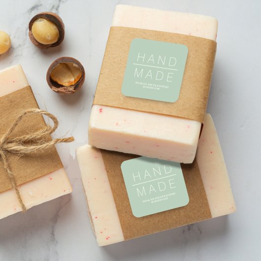 Einfache Minimalistische, handgefertigte Unterstüt Quadratischer Aufkleber