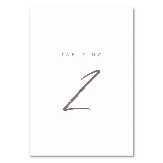 Einfache Minimalistische handgeschriebene bearbeit Tischnummer (Rückseite)