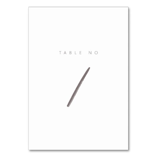 Einfache Minimalistische handgeschriebene bearbeit Tischnummer (Rückseite)