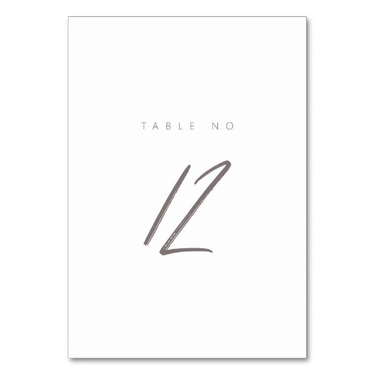 Einfache Minimalistische handgeschriebene bearbeit Tischnummer (Rückseite)