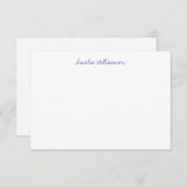 Einfache Minimalistische handgeschriebene Blaukall Dankeskarte (Vorne/Hinten)