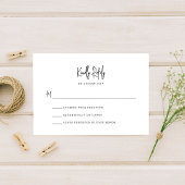 Einfache Minimalistische handgeschriebene Hochzeit RSVP Karte