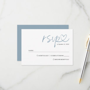 Einfache minimalistische handgeschriebene Hochzeit RSVP Karte