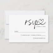 Einfache Minimalistische handgeschriebene Skriptei RSVP Karte (Vorderseite)