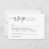 Einfache Minimalistische handgeschriebene Skriptei RSVP Karte (Vorderseite)